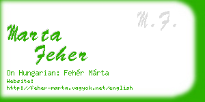 marta feher business card